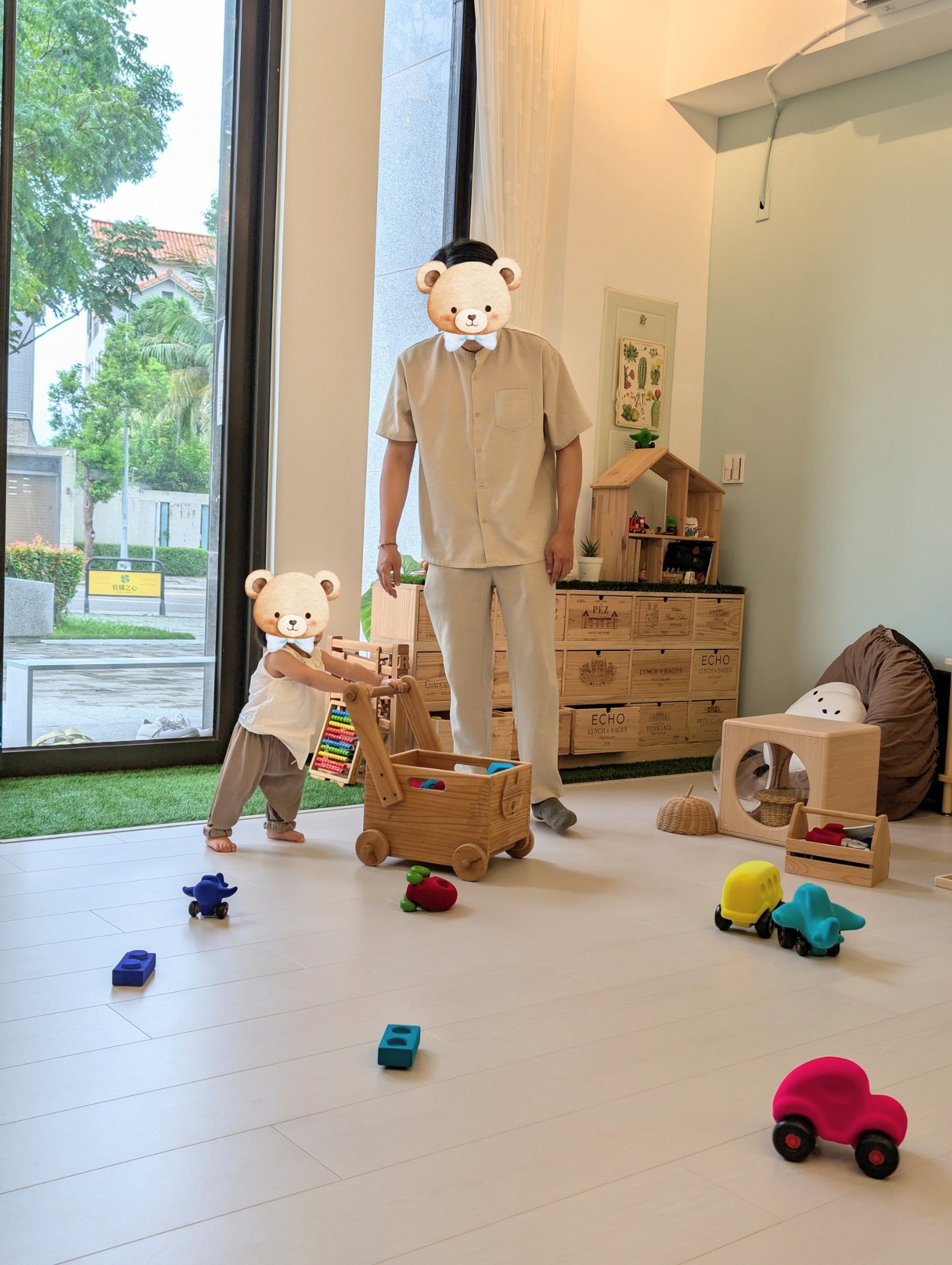 play with me moment daddy and son playtime push walker first steps gross motor little car lover natural latex