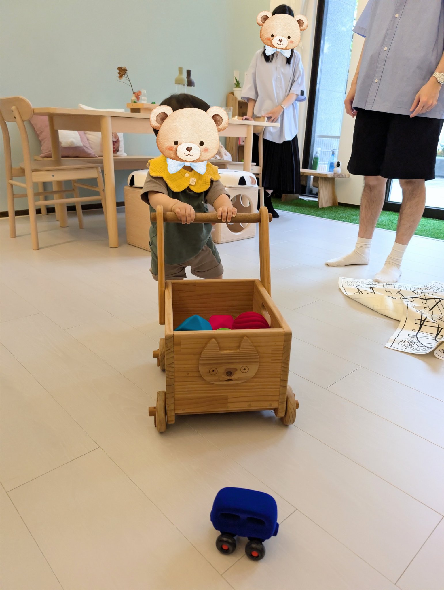 play with me moment family time push walker first steps gross motor little car lover natural latex rubbabu toddler