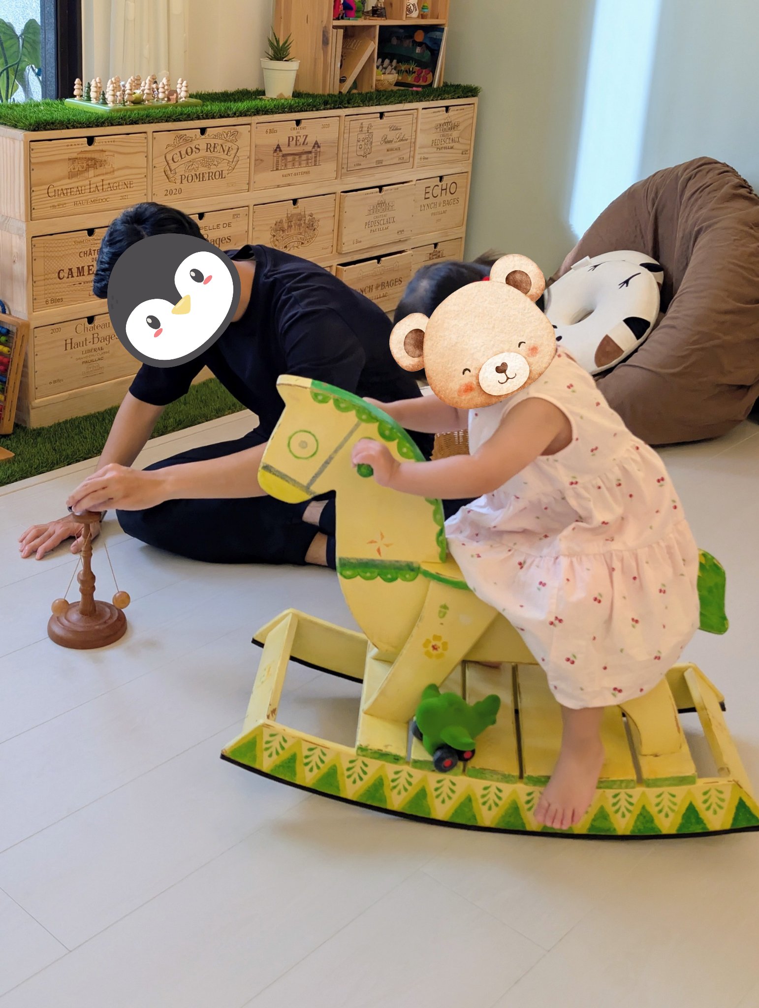 play with me moment father presence secure base little rider rocking horse independence gross motor vestibular