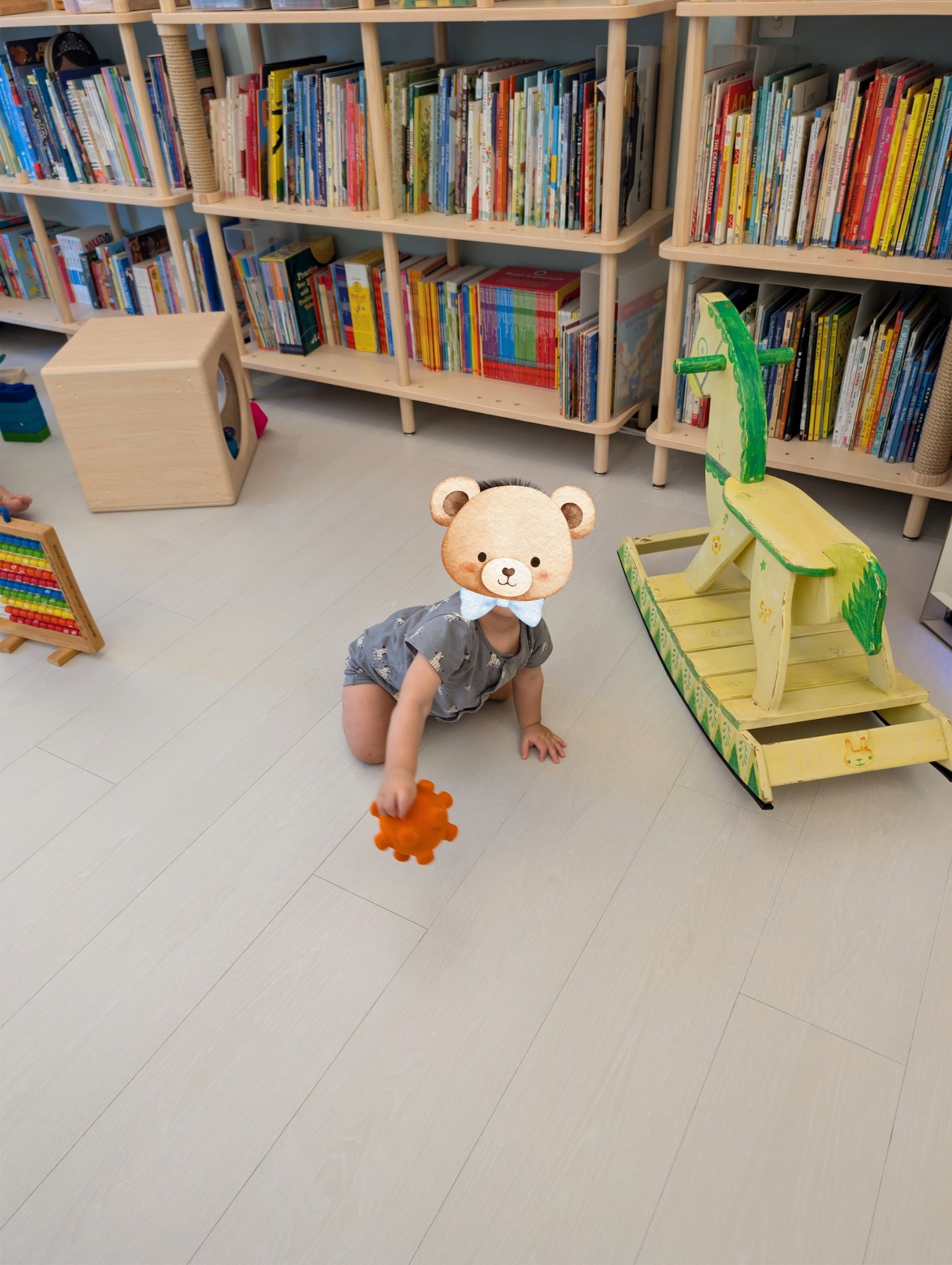 play with me moment infant safe toy rubbabu gear ball sensory integration play cause and effect fine motor open
