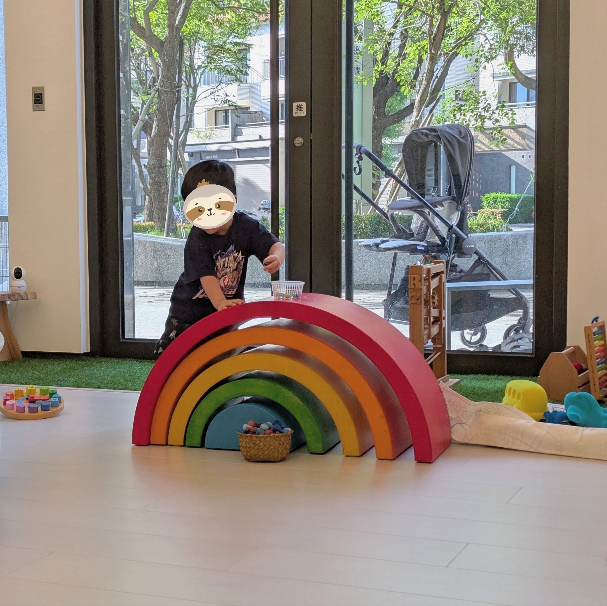 play with me moment little explorer climbing grimms giant rainbow gross motor balance body awareness open ended toy