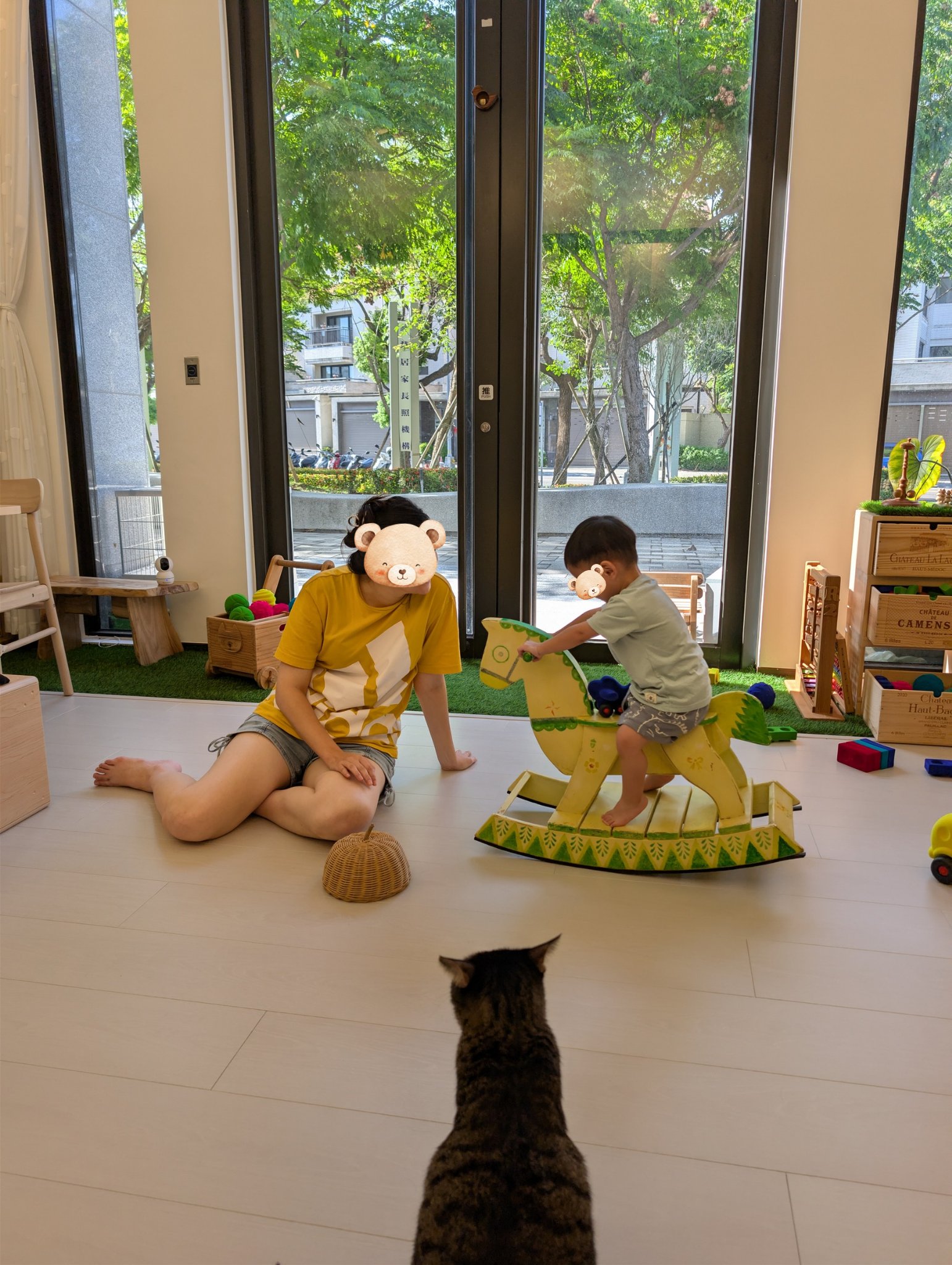 play with me moment mom and son time secure base little rider rocking horse vestibular balance gross motor wooden