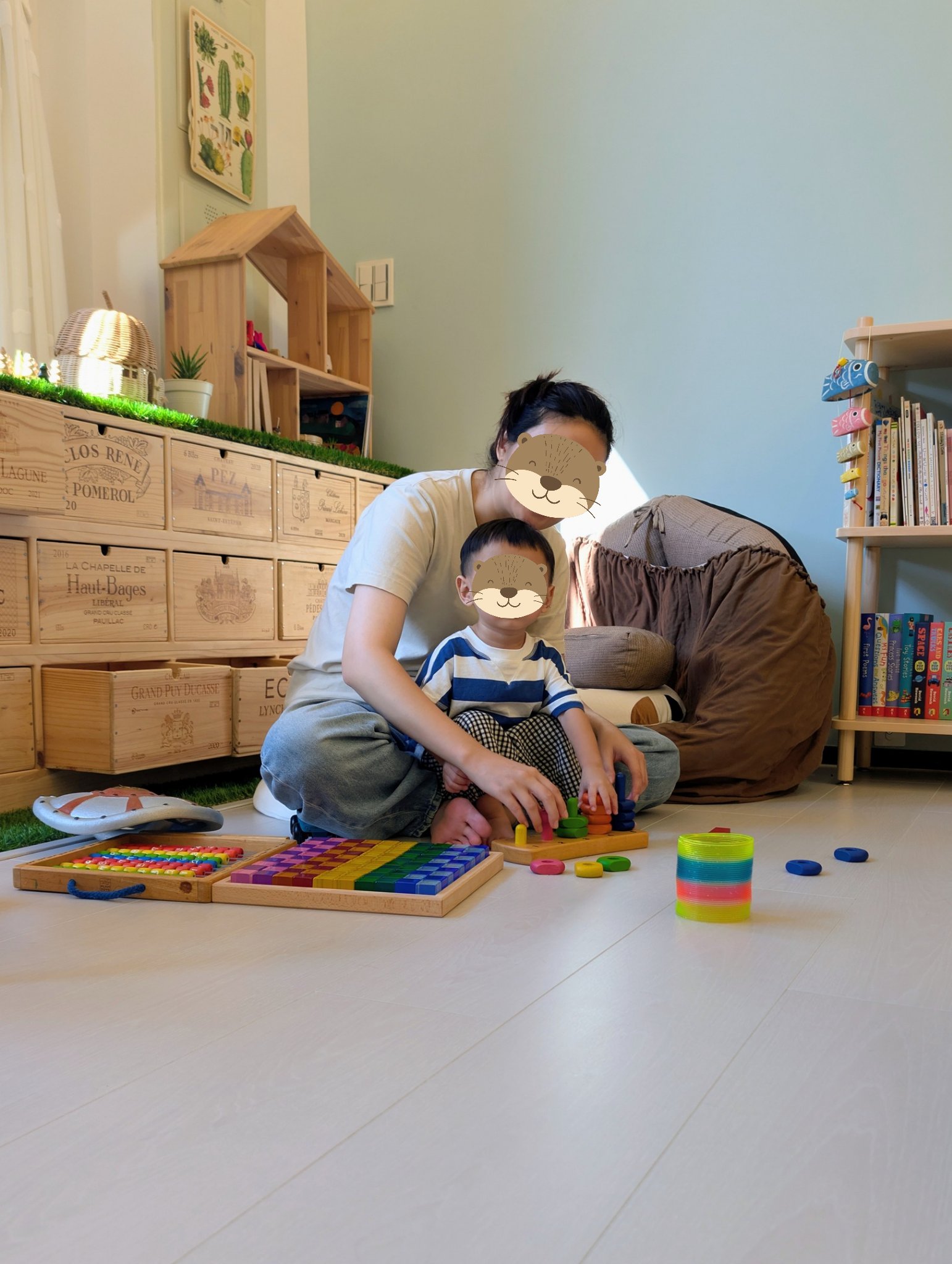 play with me moment mom and son time secure base peg stacking colour sorting fine motor early math montessori