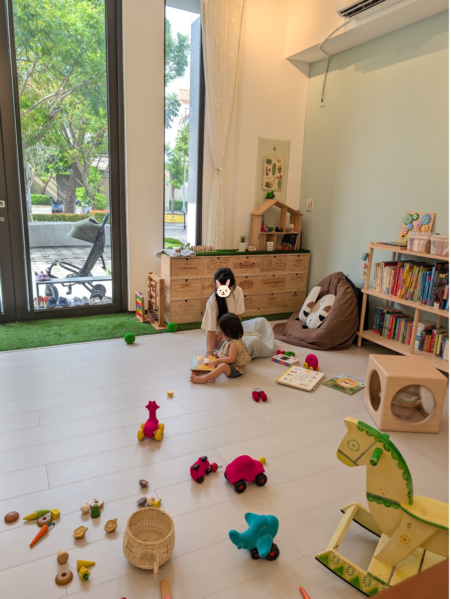 play with me moment open play space home vibe lounge shared reading picture book natural latex rubbabu rocking horse