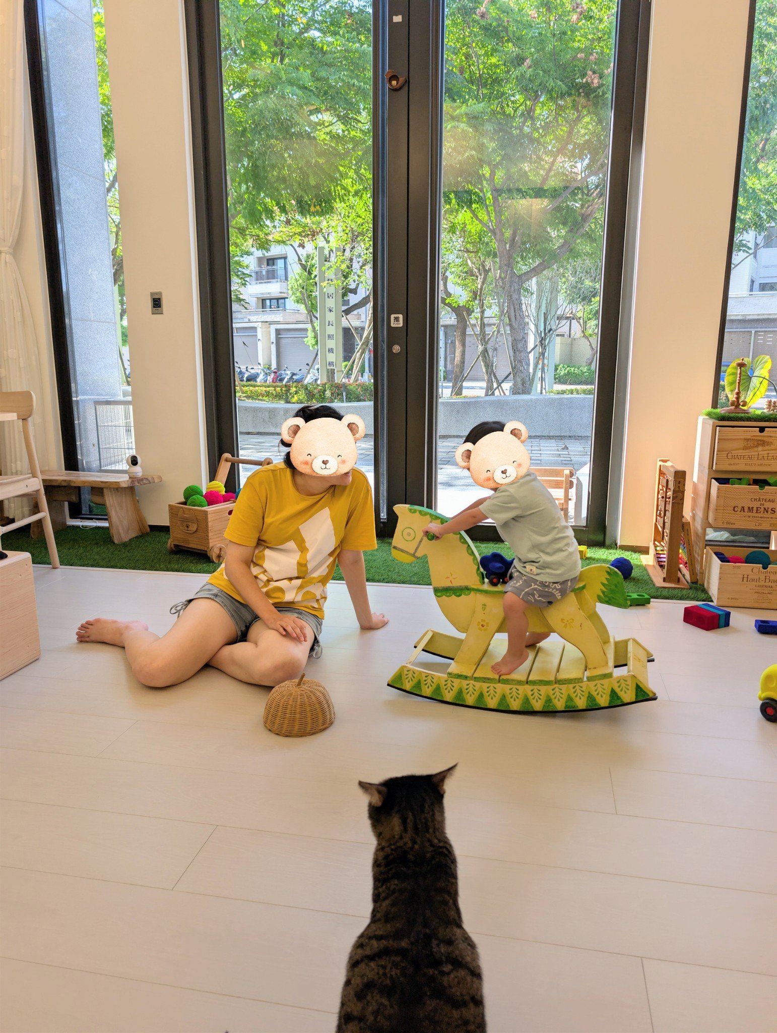 play with me moment play is learning rocking horse gross motor vestibular balance cat lover family ginpond natural